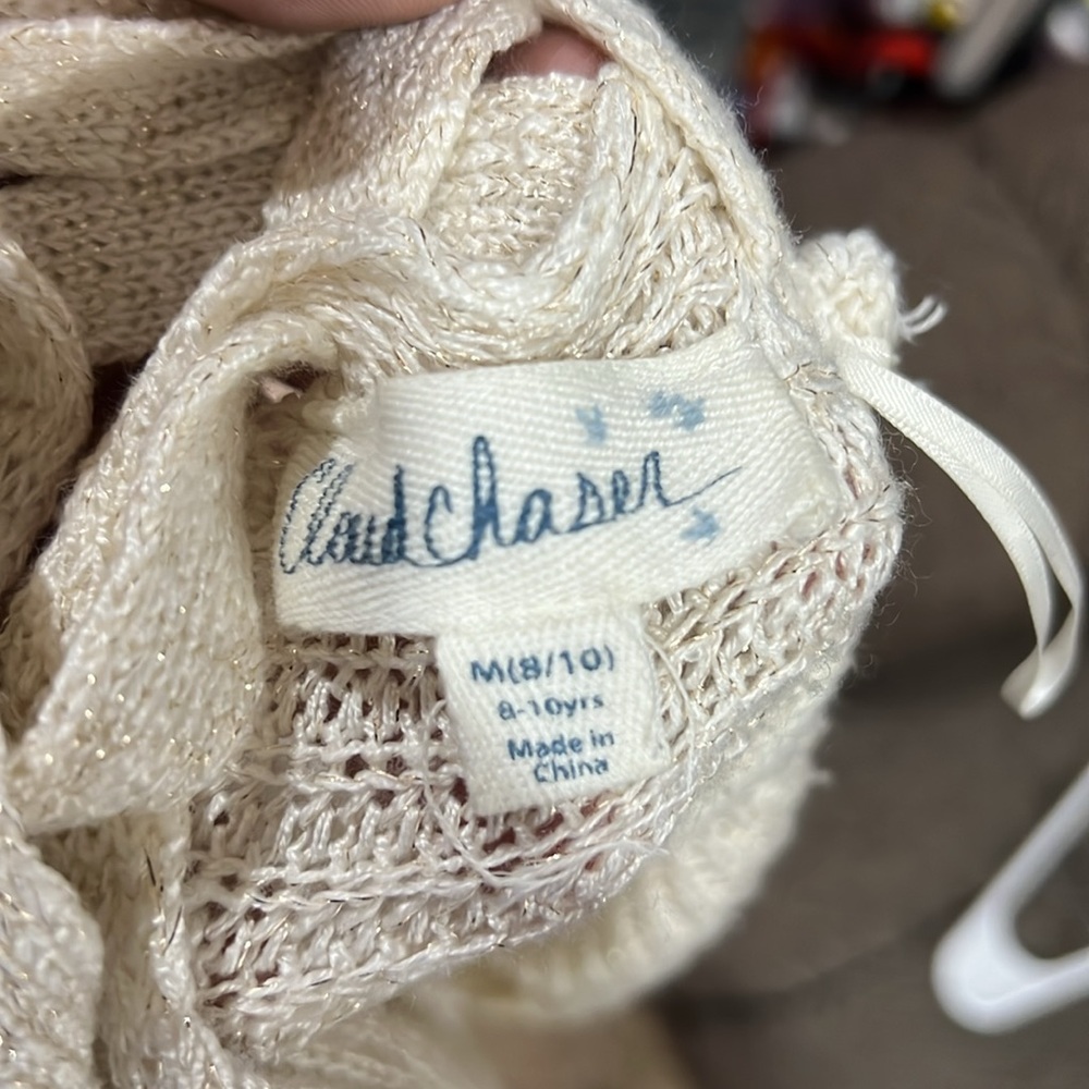 Cloud Chaser Cream Cardigan with Long Sleeves and V-Neck - Picture 2 of 3